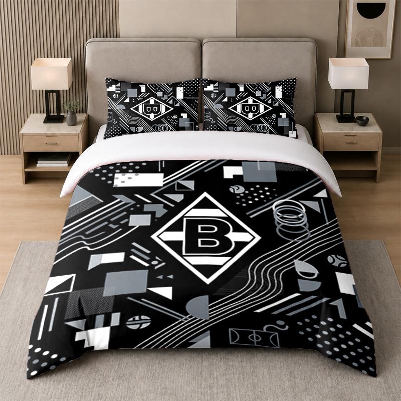 3Pcs Bedding SetBorussia Mönchengladbach Soft Bed Sheet and Two Pillowcases Home Bedroom Decor