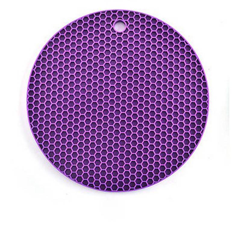 Scalding Kitchen Dining Table Round Anti Scalding Heat Placemat Honeycomb Pure Color Insulation Simple Tableware Placemat