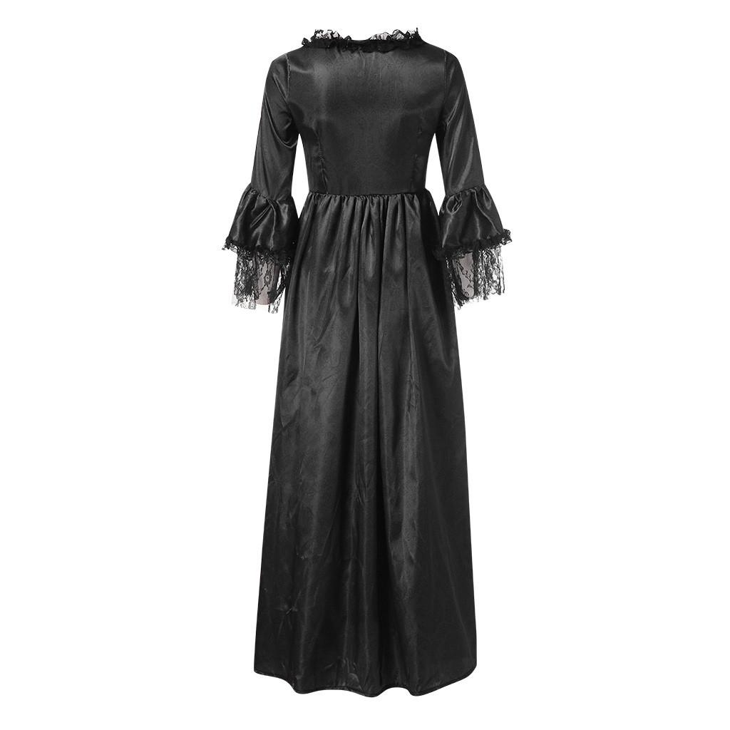 Frauen Retro Party Prinzessin Cosplay Spitze Bodenlangen Kleid