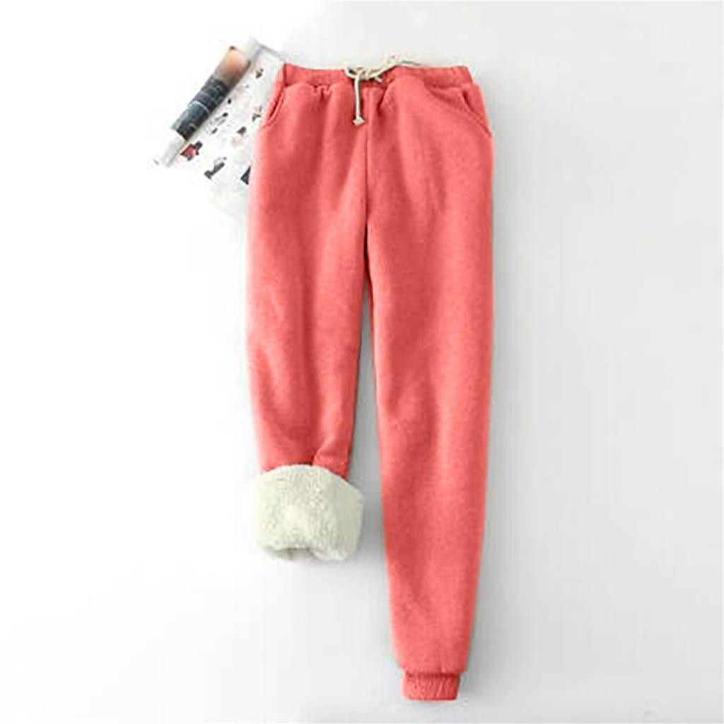 Ladies Color Big Yard Filling Loose Thickening Show Thin Warm Pants Trousers