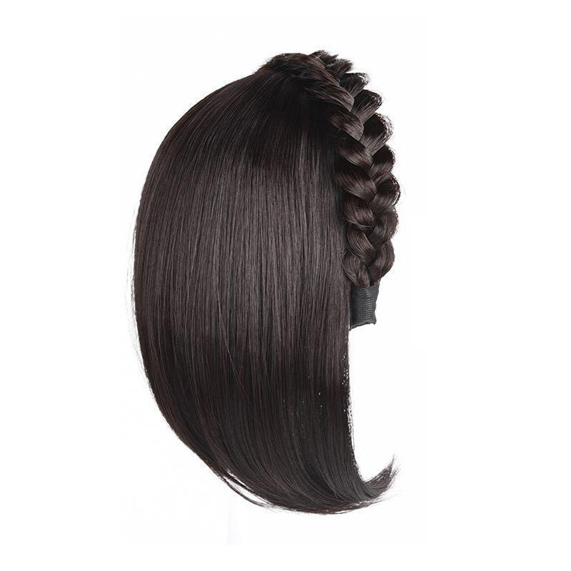 Stirnband-Perücke Kurzes Haar für Damen Fischgräten-Clip Integriertes Haarteil Haarschmuck Sofortiges Volumen