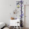 Large Street Lamp Purple Rose Flower Flower Sticker Living Room Bedroom Background Decoration Self-adhesive Wall Sticker