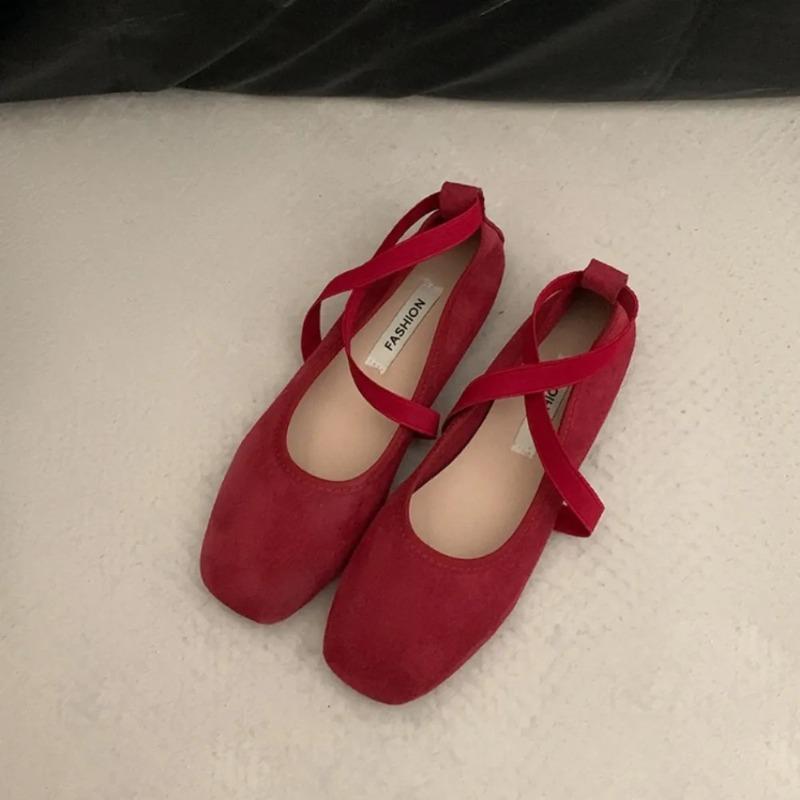 Flat Shoes Women Summer Pink Ballet Shallow Mouth Flats Sole Single Shoe Women's Soft Soled Mary Jane Shoes Pumps Zapatos