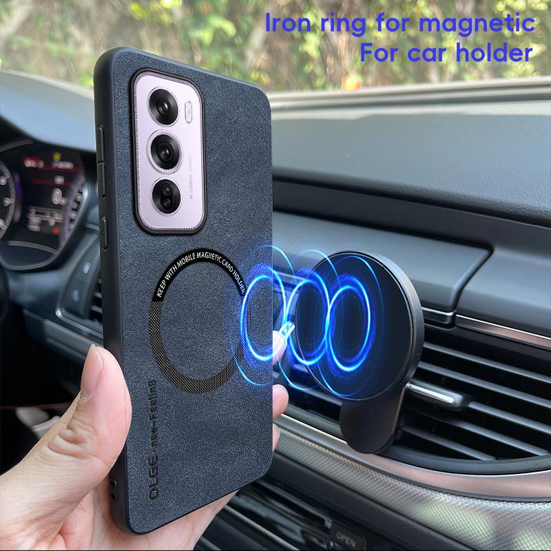Magnetic Retro Leather Soft Case For OPPO Reno12 Pro Reno 12 Pro 5G Wireless Charging Phone Case Cover