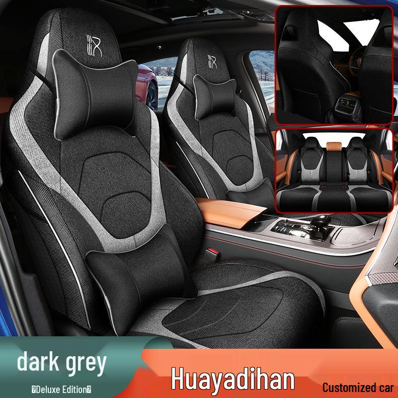 Breathable Linen Car Seat Cover for BYD Han: 5-Seater, All-Season, Full Surround Universal Cushion