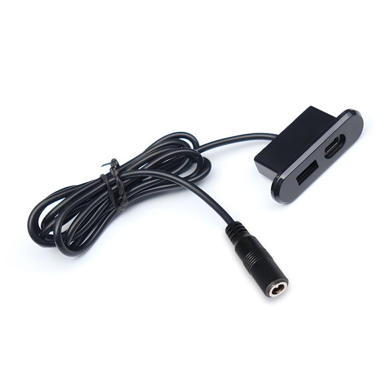 

12V Embedded USB Type-C Charger for Coffee Table, Sofa, or Bedside Cabinet - Concealed Furniture Phone Charger. Model T21C Black