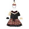 Dětské Dívčí Halloweenské Klaunské Šaty Krátký Rukáv Volánkový Límec Patchwork Diamantový Vzor Dvojitá Vrstva s Kloboukem Elastické Manžety pro Cosplay Divadelní Představení