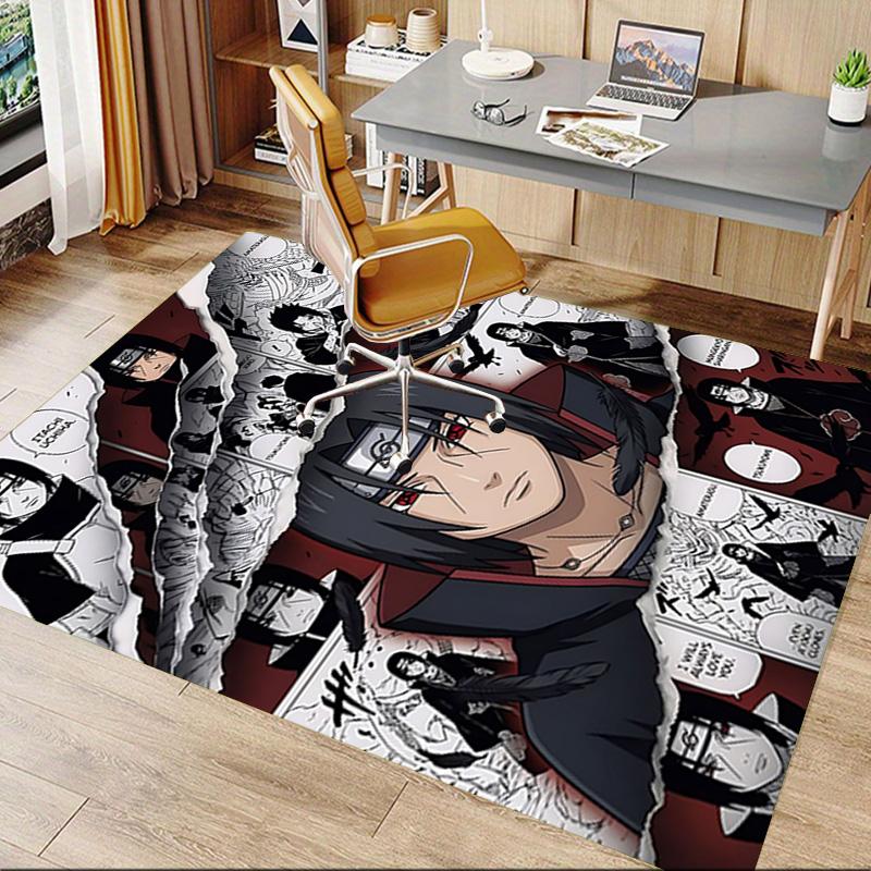 1pc Naruto Vs Itachi Clash Shadows Carpet for Playroom Bedroom Living Room Sofa Home Decor,kids Game Area Rug Non-slip Floor Mat Y723115