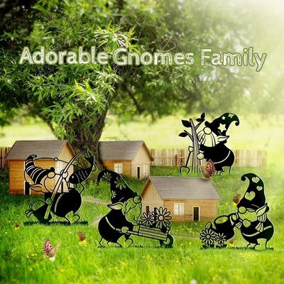 1 Stück Metallzwerg-Dekoration, Metall-Hofschild, Dekor, Fahrerzwerge, Metallzwerge für den Außenbereich, Gartenornamente, Hof, Metallkunst, Hinterhof