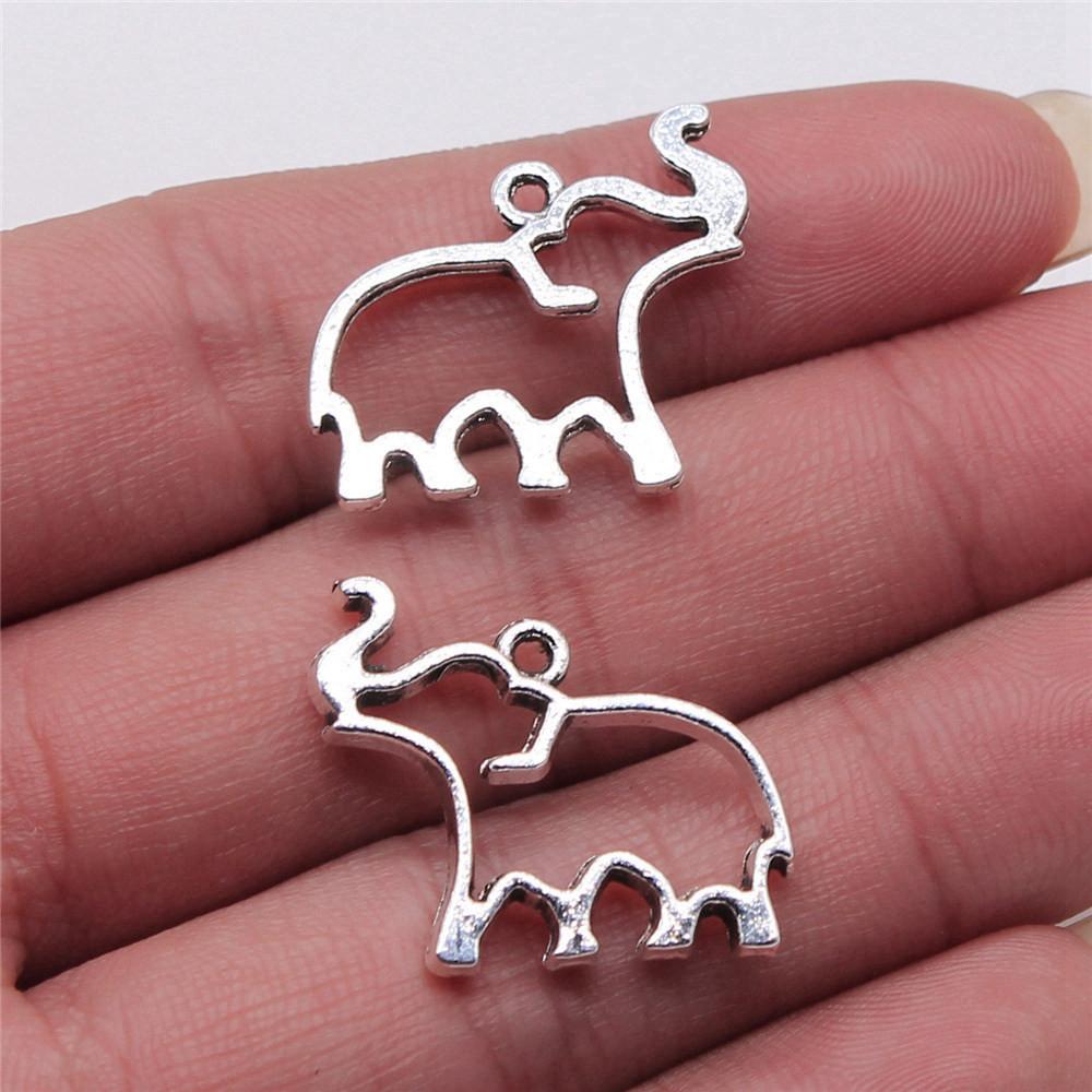

Маленькие подвески-слоны, кулон, мужские украшения, милые украшения A30-4pcs-19x25mm