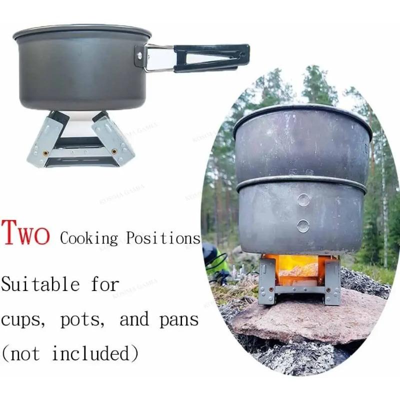 Solid Fuel Tablet Pocket Stove Backpacking Folding Pocket Stove Outdoor Travel Portable Stove Ultralight Alcohol Camping Grill