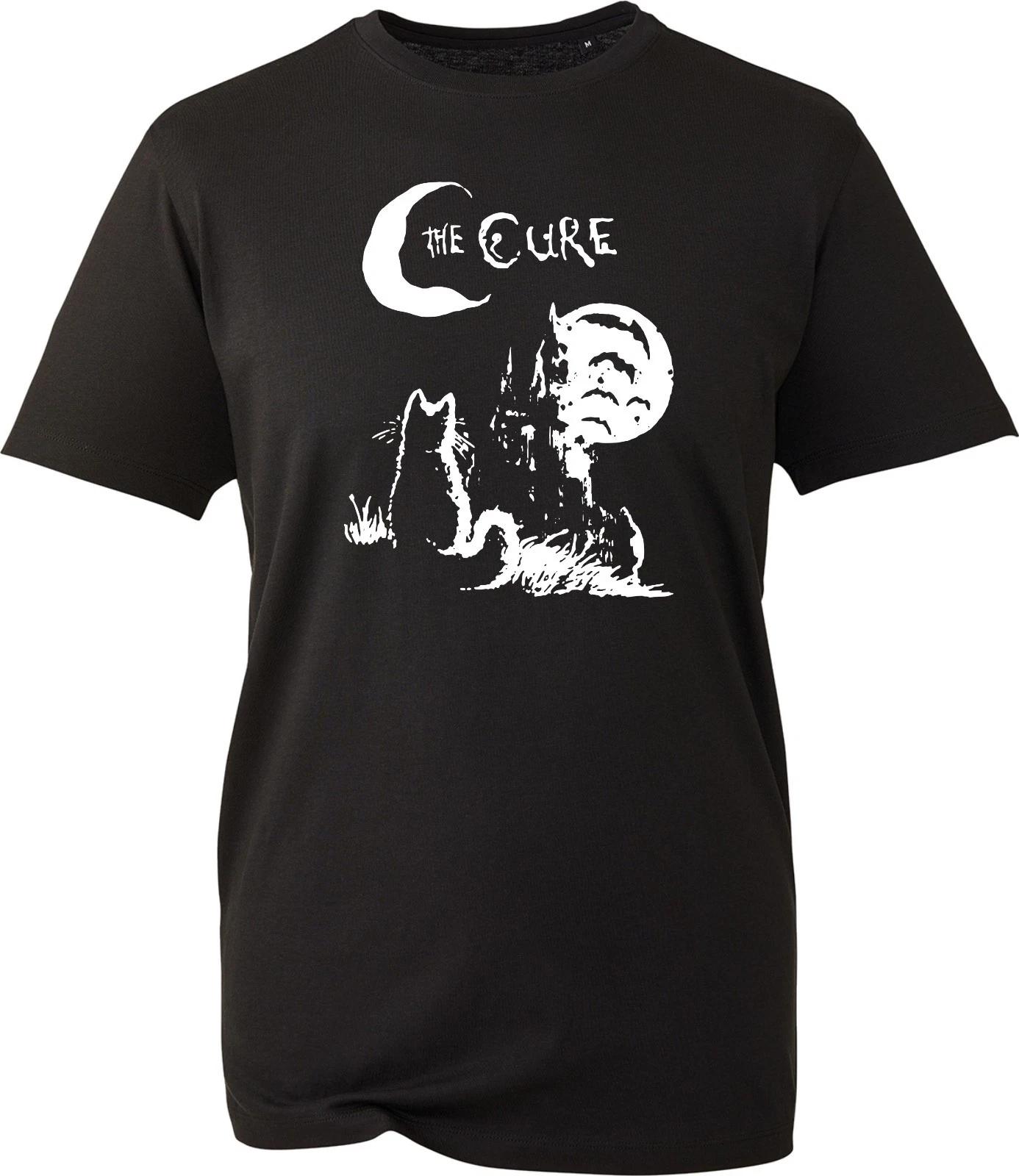 Vintage Cure Cat Moon 80s Music T-Shirt Funny Cat Lover Women Mens Gift Tee M