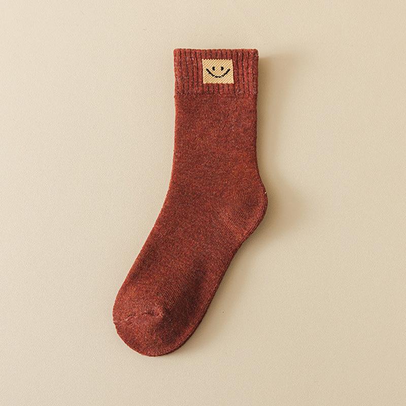 Women's Thickened Terry Socks - Anti-pilling, Non-slip, Mid-calf, Warm Autumn/Winter Floor Socks