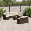 Vidaxl 10-Cz. Garden Furniture Set With Cushions, Brown Polyrattan