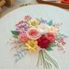 1 szt. Wzór Bukietu Kwiatowego Haft DIY Zestaw Rękodzieła z Tkaniny z Narzędziami