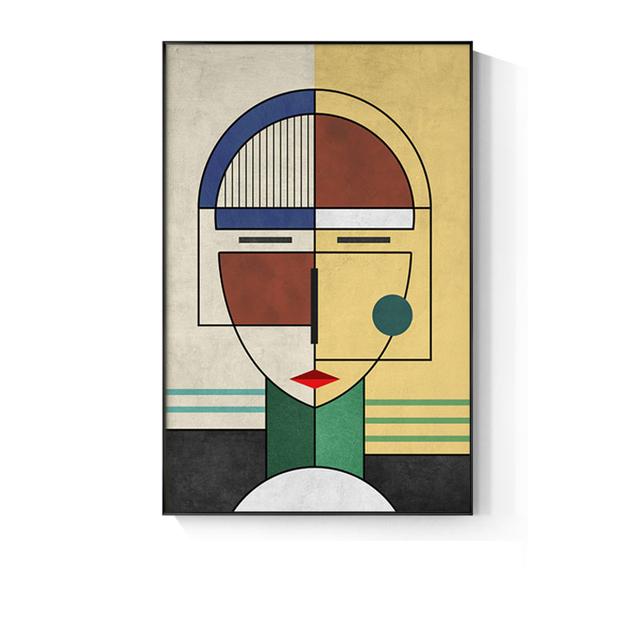 Modern Abstract Character Painting Faceted Geometry Canvas Poster Printing Picasso's Living Room Wall Art Picture