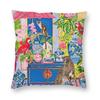 Cheetah Monkey Macaws Chinoiserie Pillowcase Polyester Linen Velvet Creative Zip Decor Pillow Case Sofa