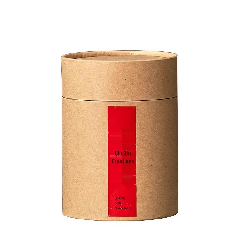 Retro Cowhide Paper Tea Can: Green & White Tea Storage Box