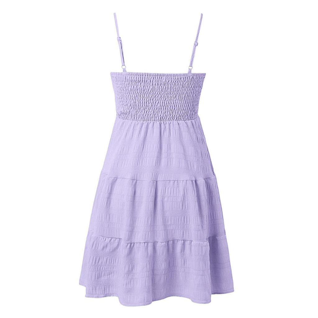 Women's Clothing, Summer New Styles, One Cut Collar, Slim Camisole, Solid Color, Versatile, Dress