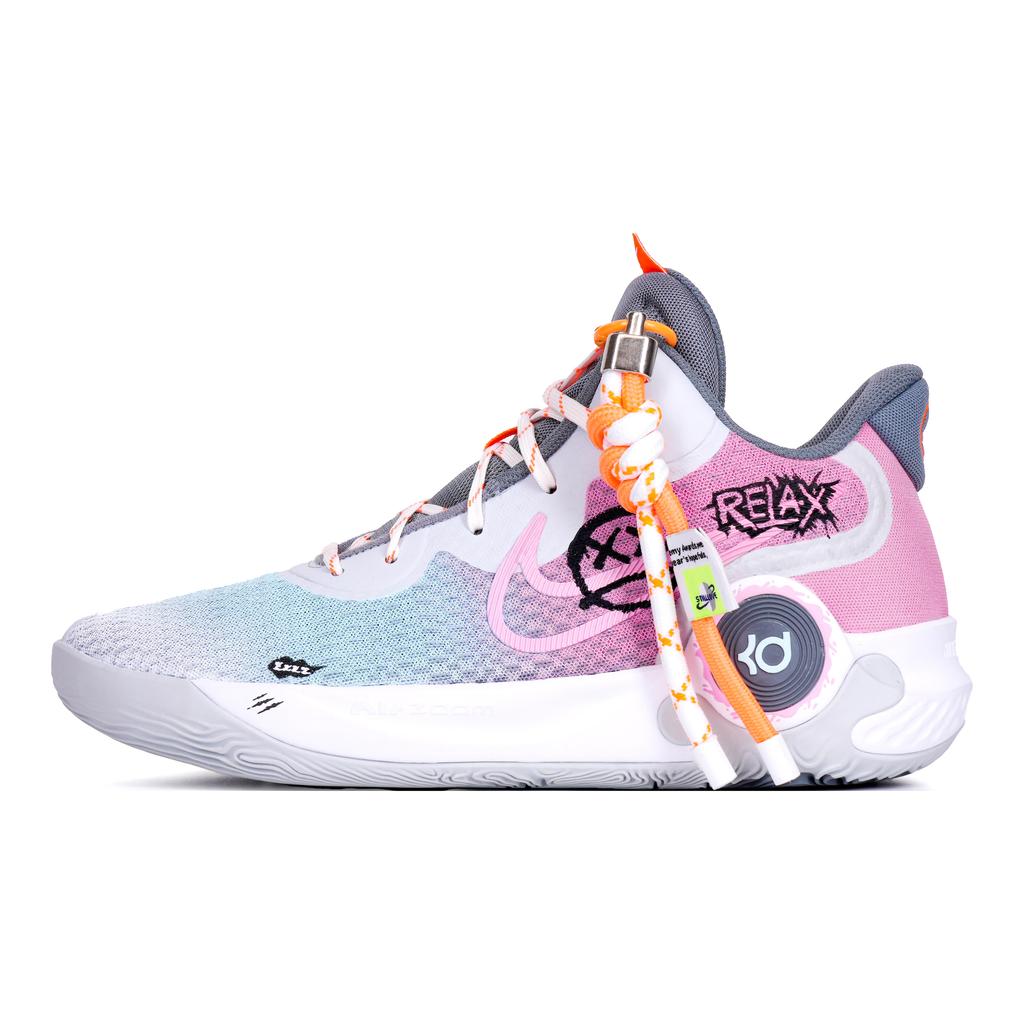 Nike KD Trey 5 IX Cushioning Abrasion Resistant Breathable Mid top Basketball Shoes Unisex Pink Blue CW3402-011(Team408-)