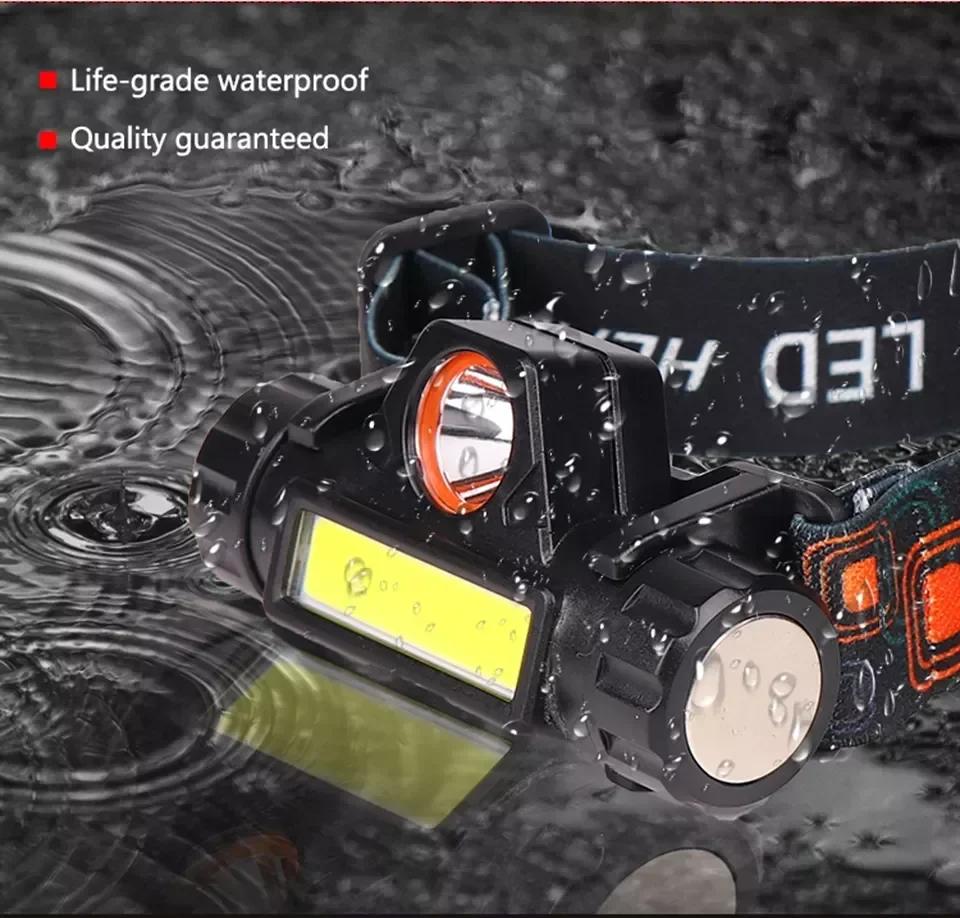 KDULIT LED Outdoor Strong Light Headlight USB Charging Telescopic Zoom Waterproof COB Headworn Work Light Fishing Light