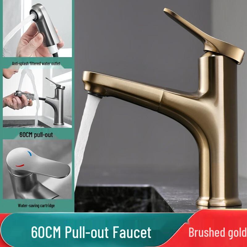 TLXT Elegant Black Pull-out Basin Faucet