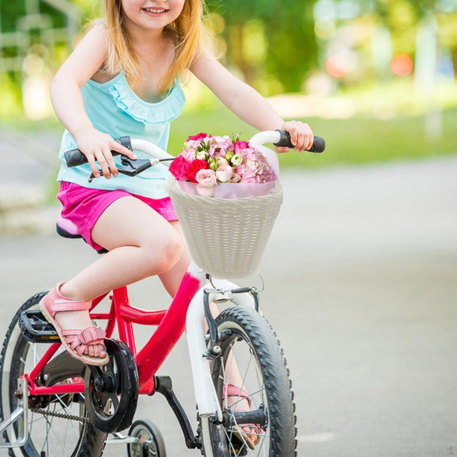 

Bicycle Basket, Front Handlebar Hand-Woven, Multi-Purpose, Fits Most Bikes, білий