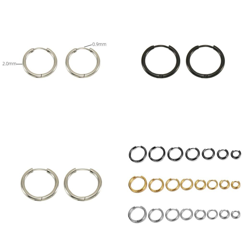 Schicke runde Ohrringe aus Edelstahl für Damen und Herren mit robustem Design