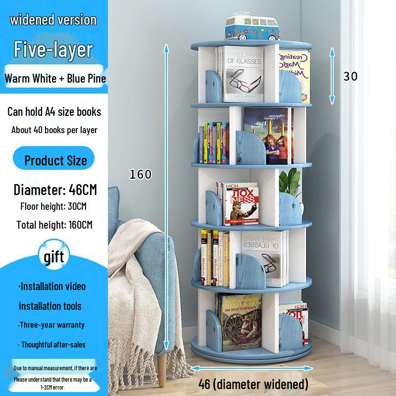 360° Rotating Children's Bookshelf: Space-Saving Floor Standing Bookcase & Picture Book Rack