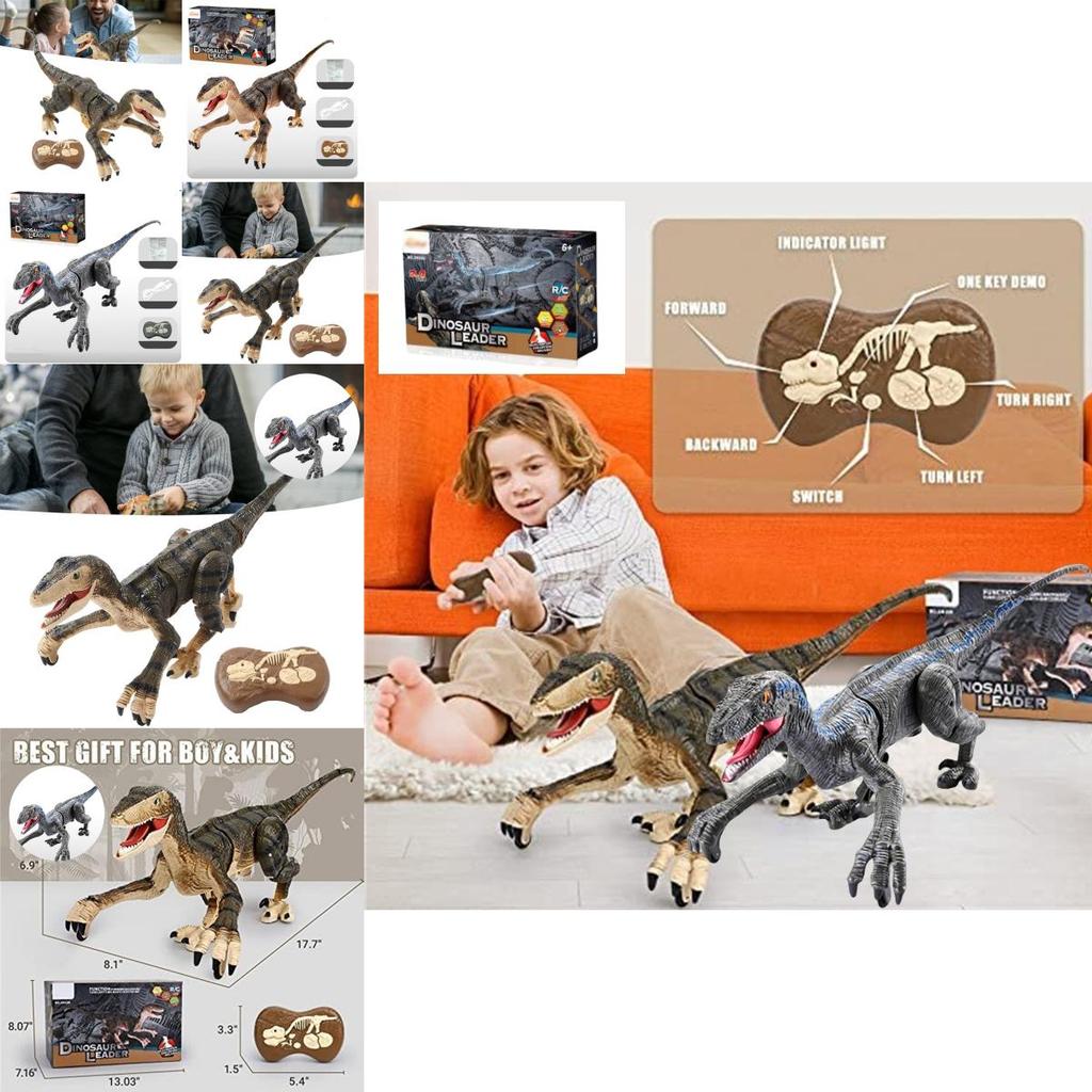 Children's Simulation Rechargeable Remote Control Spraying Dinosaur Toy Intelligent 2.4g Sound And Light Follows Light