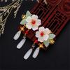 2pcs Chinese Hanfu Hair Clips Hairpins Rhinestone Flower Girls Pink Barretes Crystal Tassel Children Hair Accessories Jewelry