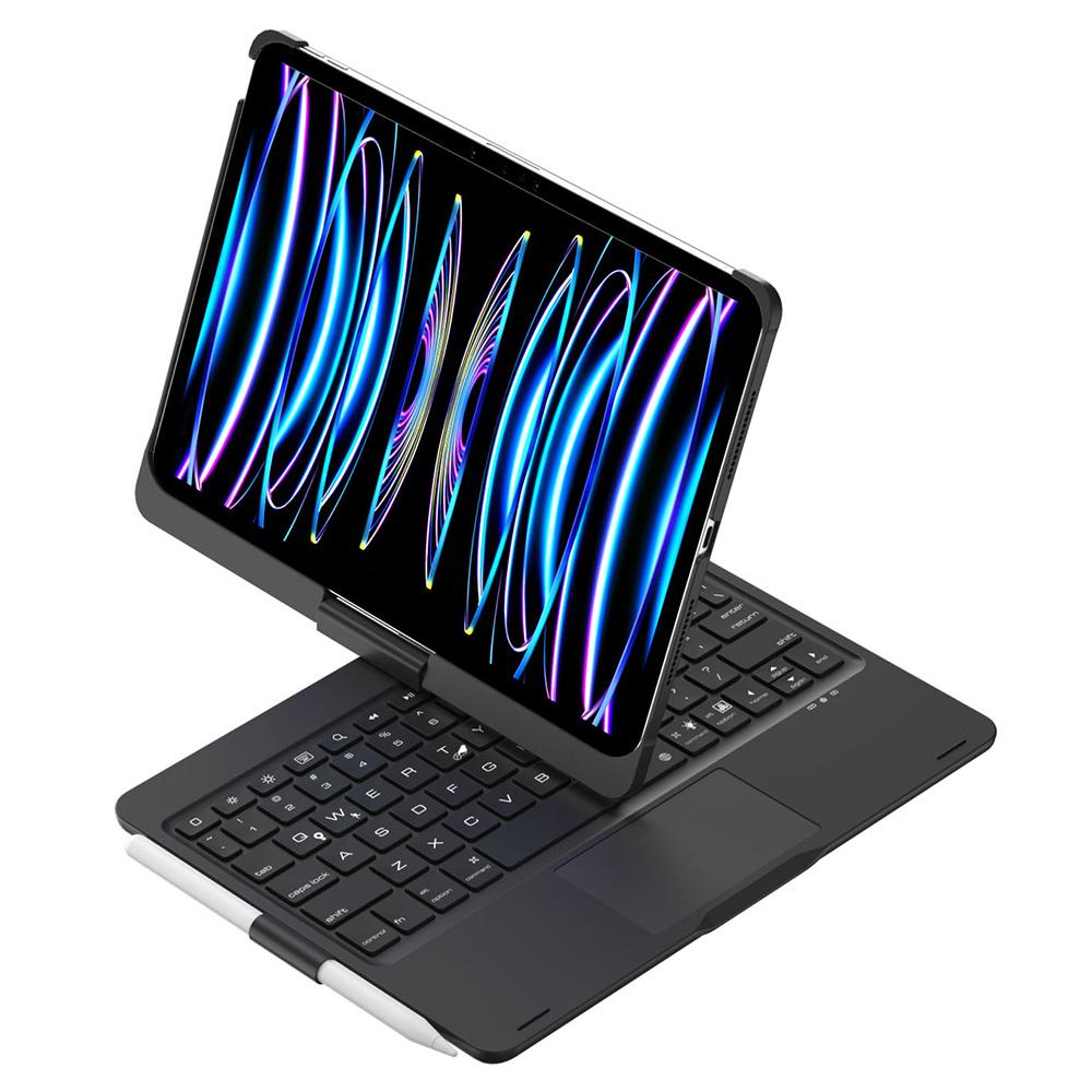 

For iPad Pro 11 (2024) Trackpad Backlight Keyboard with Tablet Case Black