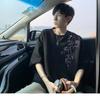 New Chinese style bamboo heavy short-sleeved t-shirt men's tide brand white loose large size high street half-sleeved t-shirt summer