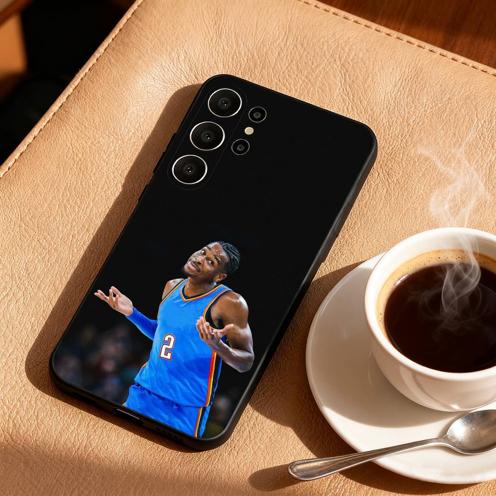 S-Shai G-Gilgeous A-Alexander Phone Case For Samsung S26,S25,24,23,22,30,21,10,9,Ultra,Plus,Lite,Black Soft Case