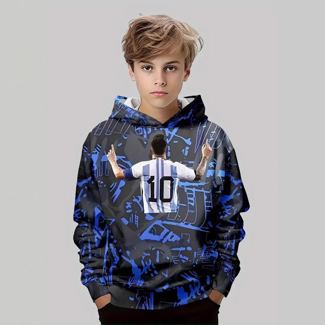 

Autumn 3D Ball Games Printed Hoodies Fashionable Casual Sports Long Sleeved Children s Boy Hooded Sweatshirts 110