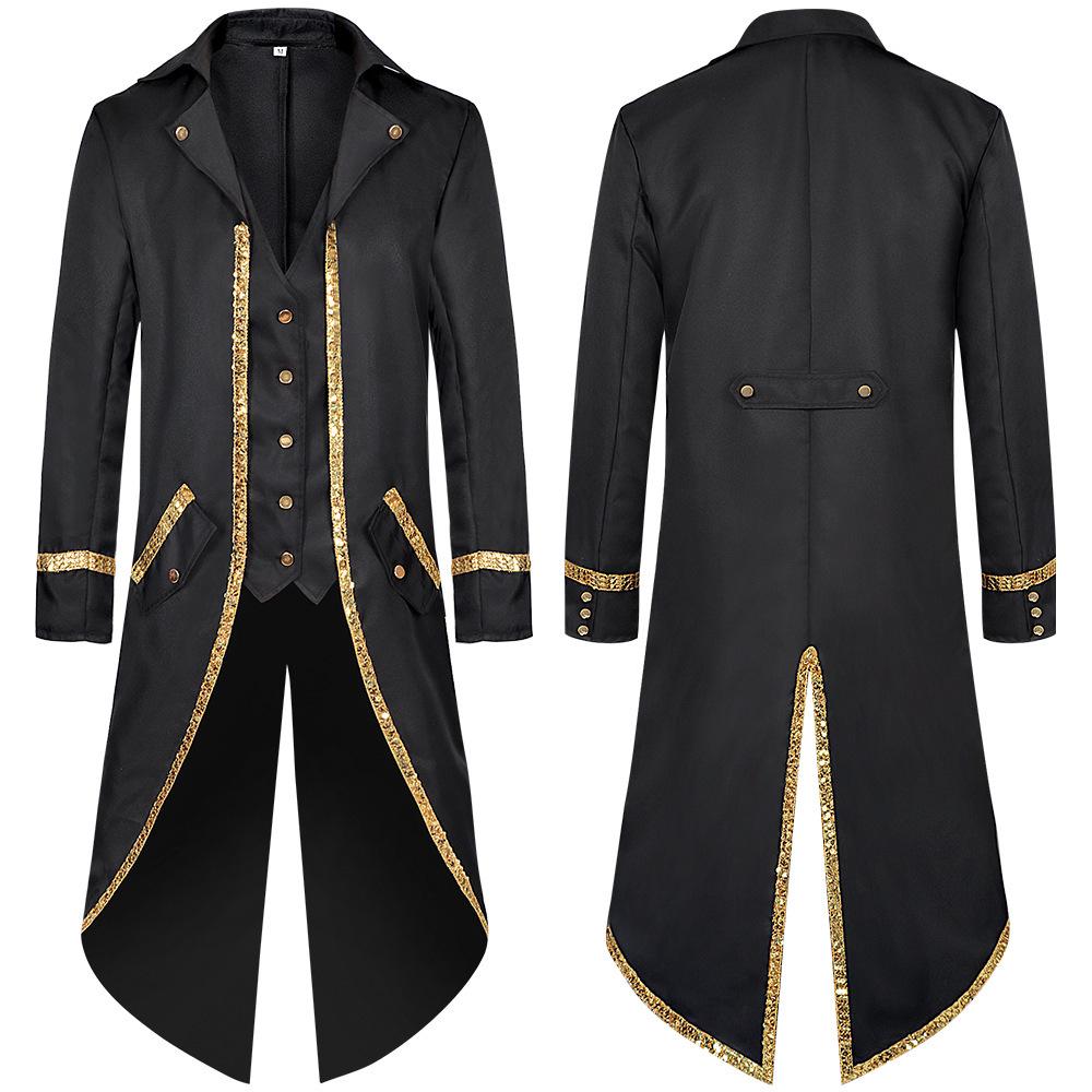 European & American Steampunk Medieval Halloween Tailcoat for Men