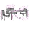 Vidaxl 4-Cz. Garden Furniture Set, Cushions, Grey PE Rattan
