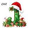 Durable Hanging Letter Decoration 26 Alphabet Christmas Ornament, Personalized Letters Acrylic Tree with Santa Hat Pendant And Elf Boy for Xmas Mantel