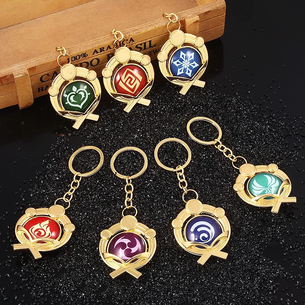 Lightning Grass Elemental Eye of God Keychain Small Pendant for Car Bag Birthday School Festival Anime Lightning Grass [LOMANZI] Pendant, Keys,