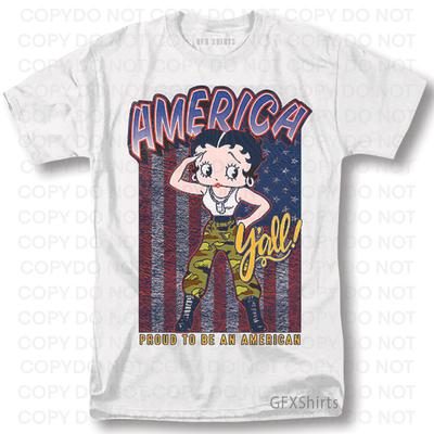 Betty Boop Amerikos Marškinėliai JAV Klasikinis Retro Vintage Grafinis Dizainas Marškinėliai