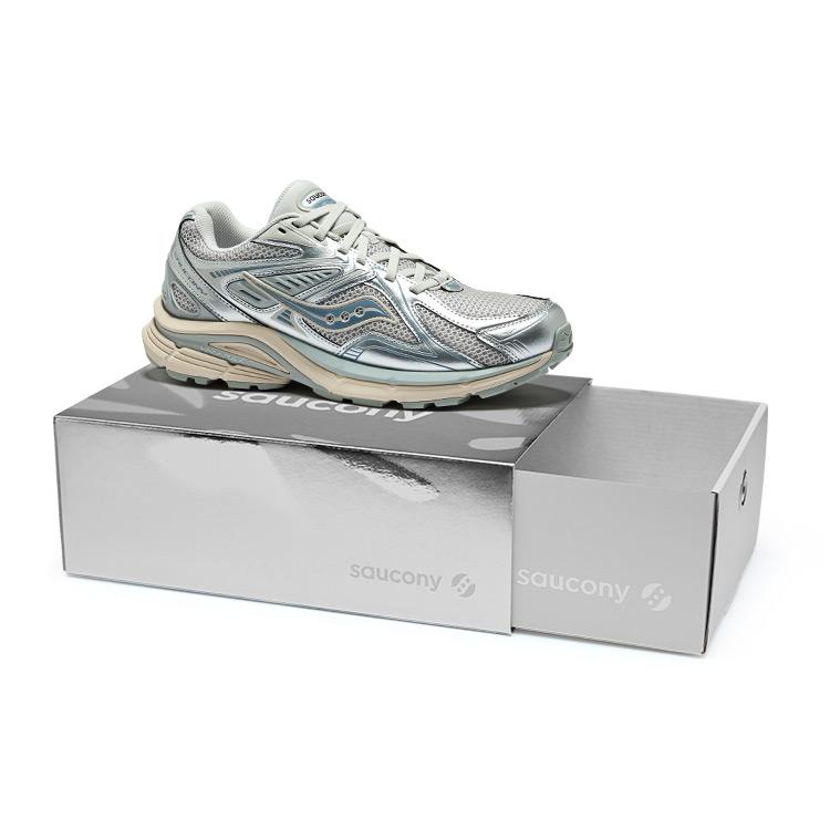 SAUCONY Kinvara 4 Rebound Technology Non-Slip Breathable Low-Top Running Shoes Unisex Running Shoes Gray Silver Blue S79052-9-BOX1