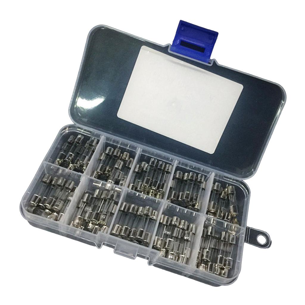 Assortment of 100 Slow Glass Tubes 5x20mm Fine Fuses Glass Tube Fuses Electronics Replacement Simple Installation
