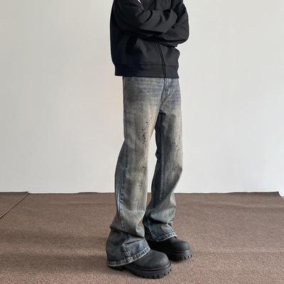 2024 Amerikanische High Street Tintenklecks Trendy Schlagjeans
