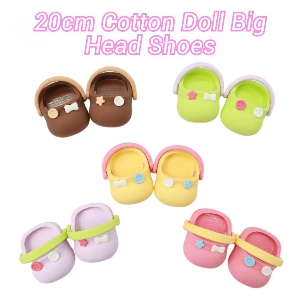 Big Head Shoe Doll Slippers Round Toe Cartoon Slippers Mini Silicone Slippers  Children Toys