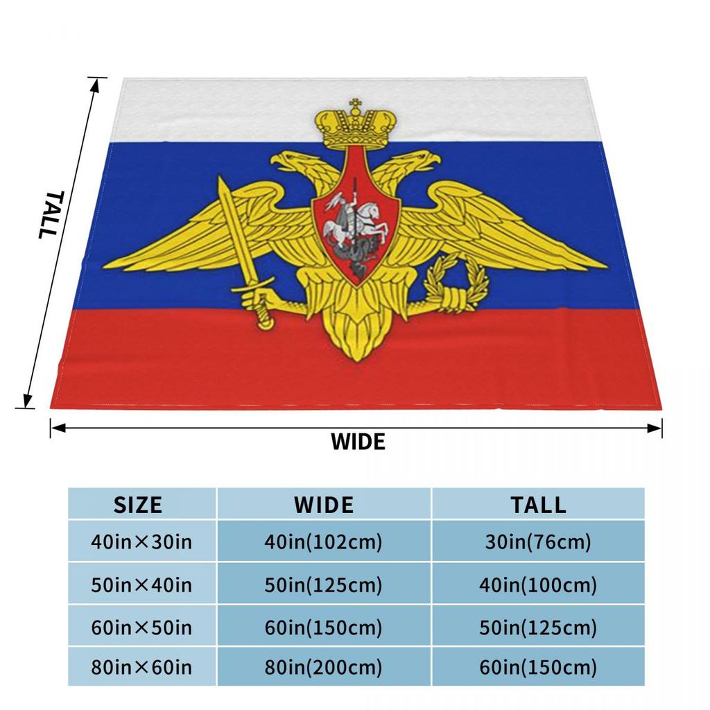 Coat Of Arms Of Russia Russian Flag Blankets Soft Warm Flannel Throw Blanket Bedding for Bed Living Room Picnic Travel Home Sofa