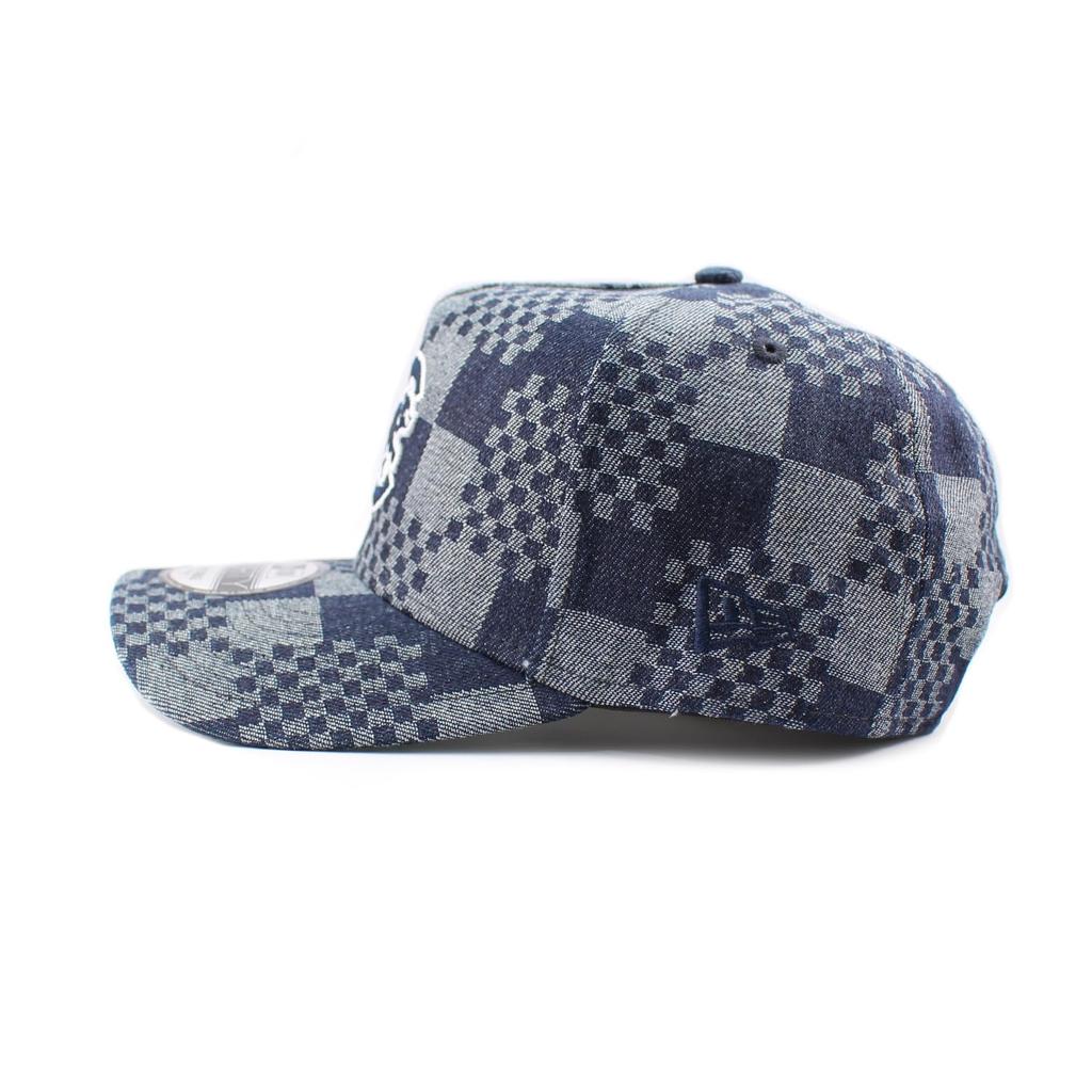 New Era Cap 9FORTY New York Mets MLB A-FRAME DENIM NAVY PATTERN SNAPBACK CAP NEW YORK METS Hat 940AF A-Frame Blue [Used]