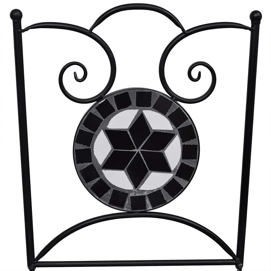 VidaXL 3-tlg. Bistro-Set Keramik Schwarz und Weiß