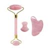 2/3/4 Stück Natürlicher Rosenquarz Obsidian Jade Roller Gua Sha Stein Set Gouache Schaber Gesichtsstraffung Anti-Falten Hautpflege Werkzeuge