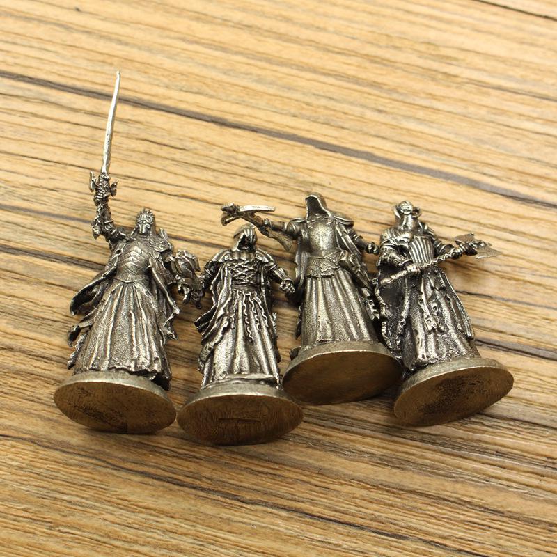 Pure Brass Humanoid Soldier Figurine - Phantom Legion Wargame Toy Ornament for Boys