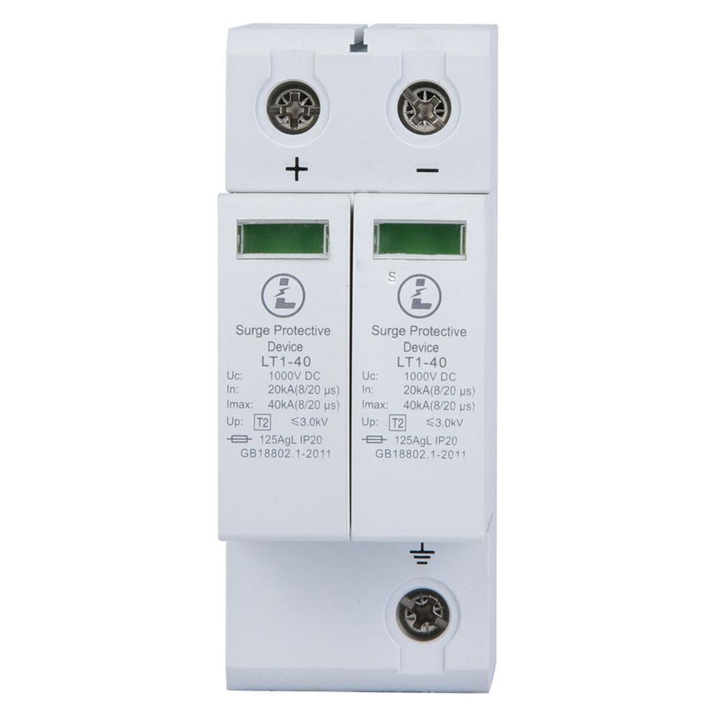 2P 40KA Surge Protective Device DC Photovoltaic Lightning Tele Protector Low Voltage Arrester 1000V